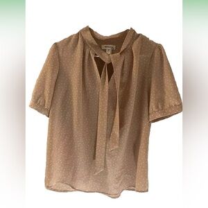 Monte’s Los Angeles TanPolka Dot Blouse Large